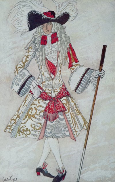 Costume design for Prince Charming at Court, from Sleeping Beauty, 1921 by Leon Bakst